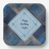 Lässig Blue Jean Birthday Party Paper Plate Pappteller (Vorderseite)