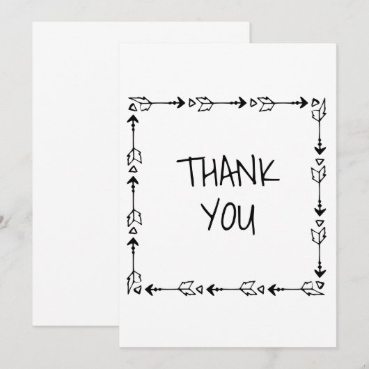 Lässig Boho Dankeskarte (Vorne/Hinten)