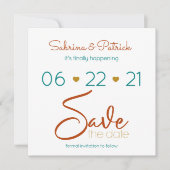 Lässig BOHO Fett Aquamarine Rost Gold Save the Dat Einladung (Vorderseite)