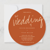 Lässig Burnt Orange Typografy Wedding Einladung (Vorderseite)