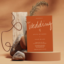 Lässig Burnt Orange Typografy Wedding