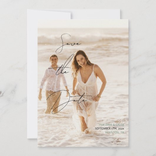 Lässig Chic Handwriting Style Save the Date Einladung (Vorderseite)