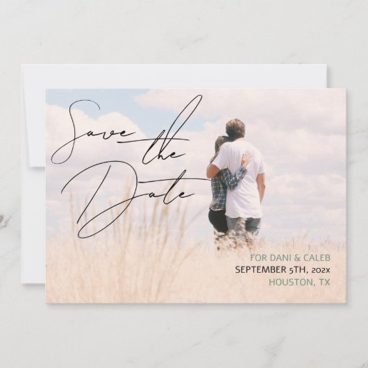 Lässig Chic Handwriting Style Save the Date Einladung (Vorderseite)