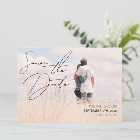 Lässig Chic Handwriting Style Save the Date Einladung (Stehend Vorderseite)