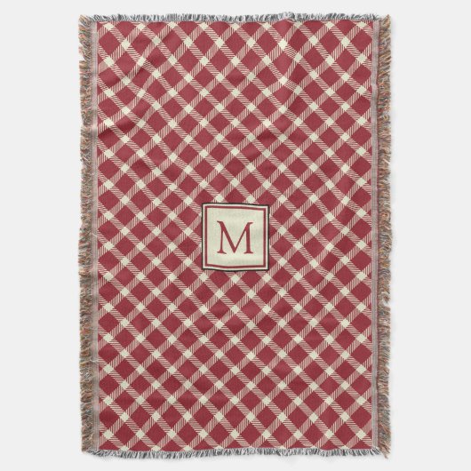 Lässig Classic Kariert mit Monogramm Decke (Vorderseite Vertikal)