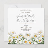 Lässig Country Wedding Daisy Floral Einladung (Vorderseite)