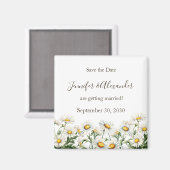 Lässig Country Wedding Daisy Save the Date Magnet (Vorderseite/Rückseite)