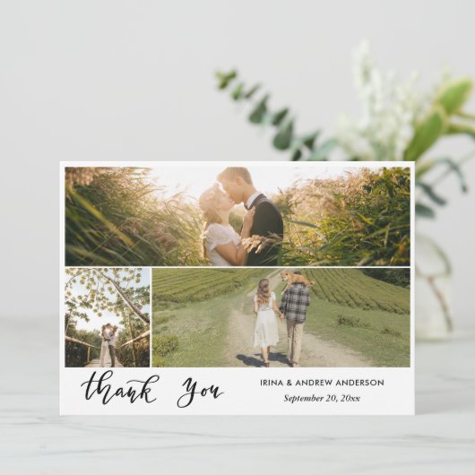 Lässig Danke, dass Sie Script Wedding Foto (Stehend Vorderseite)