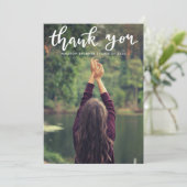 Lässig Dankeschön an Typografy Script Graduate Fot Dankeskarte (Stehend Vorderseite)