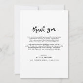 Lässig Dankeschön an Typografy Script Graduate Fot Dankeskarte (Rückseite)