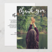 Lässig Dankeschön an Typografy Script Graduate Fot Dankeskarte (Vorne/Hinten)