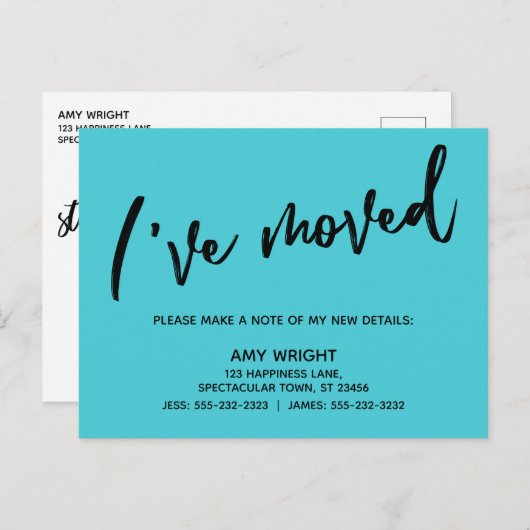 Lässig, einfach habe ich Typografie Türkis verscho Postkarte (Vorne/Hinten)