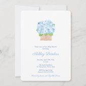 Lässig Elegance Blue Hydrangea Boy Baby Dusche Einladung (Vorderseite)