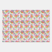 Lässig Elegante Lila Rose Gelbe Blumen Geschenkpapier Set (Vorderseite 3)