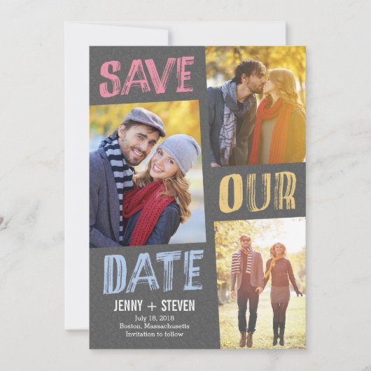 Lässig Elegante Save-The-Date-Karte Save The Date (Vorderseite)