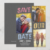 Lässig Elegante Save-The-Date-Karte Save The Date (Vorne/Hinten)