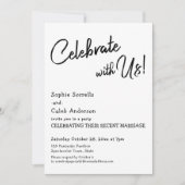 Lässig feiern Sie mit uns! Einfache Hochzeitsfeier Einladung (Vorderseite)
