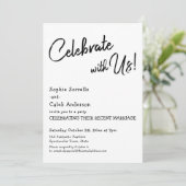 Lässig feiern Sie mit uns! Einfache Hochzeitsfeier Einladung (Stehend Vorderseite)