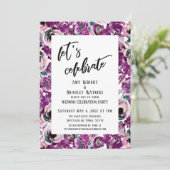 Lässig Feiern wir Pink-Aquarellfarben-Blume Einladung (Stehend Vorderseite)