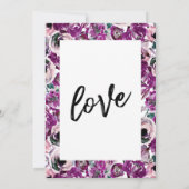 Lässig Feiern wir Pink-Aquarellfarben-Blume Einladung (Rückseite)