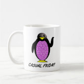 Lässig Freitag Pinguin Funny Mug Kaffeetasse (Links)