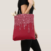 Lässig Glam Red Glitzer Tropfen Tasche (Von Nahem)