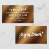 Lässig Gold Ombre "We ve Moved" Karte (Vorne/Hinten)