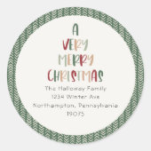 Lässig Green ein sehr fröhlicher Weihnachtsmann Um Runder Aufkleber (Vorderseite)