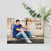 Lässig Grunge - 3x5 Abschluss Ankündigung (Stehend Vorderseite)