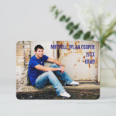 Lässig Grunge - 3x5 Abschluss Ankündigung (Stehend Vorderseite)