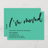 Lässig habe ich Biscay Green New Address Card vers Mitteilungskarte (Vorne/Hinten)