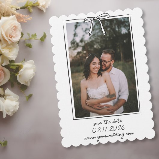 Lässig handgezogenes Foto Einfaches Whimsikisches  Save The Date