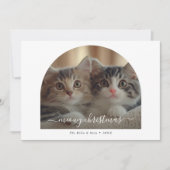 Lässig Handwriting Arch Foto Meowy Weihnachten (Vorderseite)