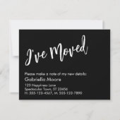 Lässig Handwriting Black I Moved Announcement Mitteilungskarte (Vorderseite)