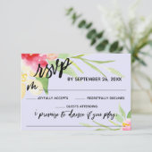 Lässig Handwriting-Blume Lavender Song-Anfrage RSVP Karte (Stehend Vorderseite)