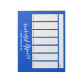 Lässig Handwriting Einfaches Wochenplaner, Blau Notizblock (Rotiert)
