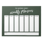 Lässig Handwriting Einfaches Wochenplaner, Grün Notizblock (Vorderseite)