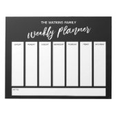 Lässig Handwriting Einfaches Wochenplaner, Schwarz Notizblock (Vorderseite)