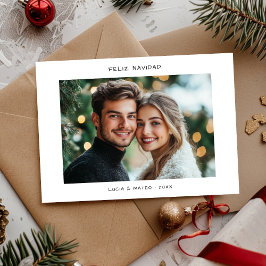 Lässig Handwriting Spanish Christmas Feliz Navidad Feiertagskarte