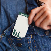 Lässig Hello Forest Green Typografie White Visitenkarte