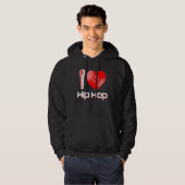 Lässig I Liebe Hip Hop Music Rap Fan Breakdance Dj Hoodie (Vorne ganz)