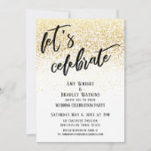 Lässig Let's Celebrate Gold Confetti Empfang Einladung (Vorderseite)