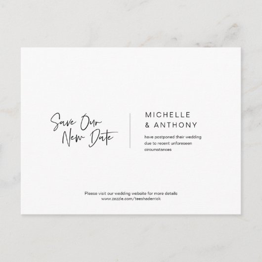 Lässig Minimal, Rett unser neues Datum, Zurückgest Postkarte (Vorderseite)