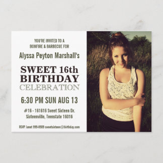 Lässig Nature Portrait Foto Sweet 16 Party Einladung