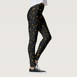 Lässig Night Out Blue Gold Stars Leggings