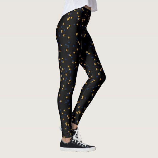 Lässig Night Out Blue Gold Stars Leggings (Rechts)