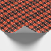 Lässig Orange Black Buffalo Kariertes Tartan Muste Geschenkpapier (Ecke)