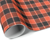 Lässig Orange Black Buffalo Kariertes Tartan Muste Geschenkpapier (Rolleneckpunkt)