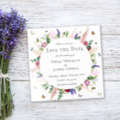 Lässig rosa Lila Blumenschmetterlinge Save the Dat Einladung