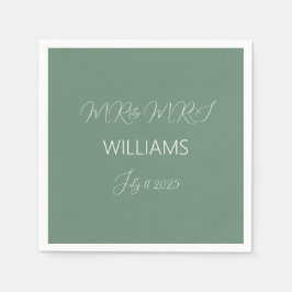 Lässig Sage Green Einfaches Skript Minimalistische Serviette